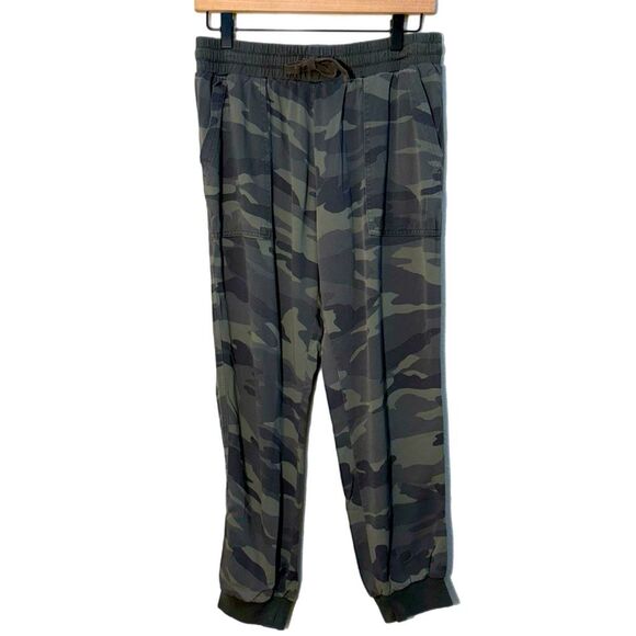 Splendid Camouflage Joggers Women’s Green S Pockets Banded Ankle. - Picture 1 of 9